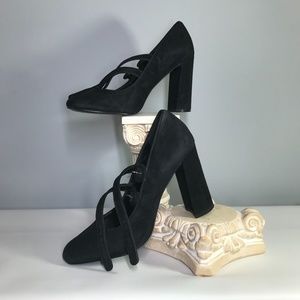 Nine West Black Suede Heel Shoes